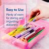 imageMr Pen Clear Pencil Boxes 12 Pack 79quotx45quotx24quot SnapTight Lid Plastic Pencil Box OrganizerPink  Blue 8 x 47 x 22