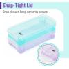 imageMr Pen Clear Pencil Boxes 12 Pack 79quotx45quotx24quot SnapTight Lid Plastic Pencil Box OrganizerPink  Blue 85 x 4 x 19