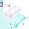 imageMr Pen Clear Pencil Boxes 12 Pack 79quotx45quotx24quot SnapTight Lid Plastic Pencil Box OrganizerPink  Blue 85 x 4 x 19