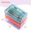 imageMr Pen Clear Pencil Boxes 12 Pack 79quotx45quotx24quot SnapTight Lid Plastic Pencil Box OrganizerPurple  Coral  Blue