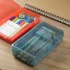 imageMr Pen Clear Pencil Boxes 12 Pack 79quotx45quotx24quot SnapTight Lid Plastic Pencil Box OrganizerPurple  Coral  Blue