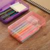 imageMr Pen Clear Pencil Boxes 12 Pack 79quotx45quotx24quot SnapTight Lid Plastic Pencil Box OrganizerPurple  Orange