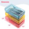 imageMr Pen Clear Pencil Boxes 12 Pack 79quotx45quotx24quot SnapTight Lid Plastic Pencil Box OrganizerRed  Blue  Yellow