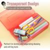 imageMr Pen Clear Pencil Boxes 12 Pack 79quotx45quotx24quot SnapTight Lid Plastic Pencil Box OrganizerRed  Blue  Yellow