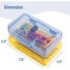 imageMr Pen Clear Pencil Boxes 12 Pack 79quotx45quotx24quot SnapTight Lid Plastic Pencil Box OrganizerYellow  Blue