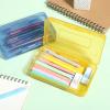 imageMr Pen Clear Pencil Boxes 12 Pack 79quotx45quotx24quot SnapTight Lid Plastic Pencil Box OrganizerYellow  Blue