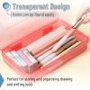 imageMr Pen Clear Pencil Boxes 12 Pack 79quotx45quotx24quot SnapTight Lid Plastic Pencil Box Organizercolorful