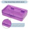imageMr Pen Clear Pencil Boxes 12 Pack 79quotx45quotx24quot SnapTight Lid Plastic Pencil Box Organizercolorful