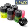 imageMr Pen Handheld Manual Pencil Sharpener with 2 Sharpening Holes and ScrewOn Lid Pack of 6Green  Yellow  Blue  Pink  Black  Red