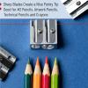 imageMr Pen Handheld Metal Pencil Sharpener with 2 Holes Pack of 12 Silver Colored Pencil Sharpener Pencil Sharpeners Handheld Pencil Sharpener Manual Pencil Sharpener Hand Held Pencil SharpenerSteel
