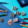 imageMr Pen Handheld Metal Pencil Sharpener with 2 Holes Pack of 12 Silver Colored Pencil Sharpener Pencil Sharpeners Handheld Pencil Sharpener Manual Pencil Sharpener Hand Held Pencil SharpenerSteel
