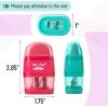 imageMr Pen Pencil Sharpener ampamp Eraser 4 Pack Colorful 2 Sharpening Holes Manual Handheld Small Pencil SharpenerColorful Eraser