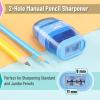imageMr Pen Pencil Sharpener ampamp Eraser 4 Pack Colorful 2 Sharpening Holes Manual Handheld Small Pencil SharpenerColorful Eraser