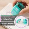 imageMr Pen Pencil Sharpener ampamp Eraser 4 Pack Colorful 2 Sharpening Holes Manual Handheld Small Pencil SharpenerColorful Eraser