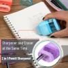 imageMr Pen Pencil Sharpener ampamp Eraser 4 Pack Colorful 2 Sharpening Holes Manual Handheld Small Pencil SharpenerMacaron Colors