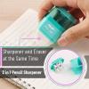 imageMr Pen Pencil Sharpener ampamp Eraser 4 Pack Colorful 2 Sharpening Holes Manual Handheld Small Pencil SharpenerRed  Purple  Blue  Green