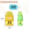 imageMr Pen Pencil Sharpener ampamp Eraser 4 Pack Colorful 2 Sharpening Holes Manual Handheld Small Pencil SharpenerYellow  Orange  Blue  Green
