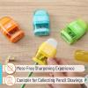 imageMr Pen Pencil Sharpener ampamp Eraser 4 Pack Colorful 2 Sharpening Holes Manual Handheld Small Pencil SharpenerYellow  Orange  Blue  Green