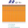 imageMr Pen Pencils with Sharpener and Eraser 24 Pencils 2 Metal Pencil Sharpeners 2 Erasers Pencils and Sharpener Pencil and Sharpener Set School Supplies Pencil with Sharpener Erasers for Kids