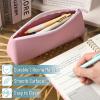 imageMr Pen Silicone Pencil Case Pouch Dusty Pink Aesthetic Triangular Design Multipurpose Aesthetic Pencil Case Small Silicone Makeup Bag