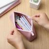 imageMr Pen Silicone Pencil Case Pouch Dusty Pink Aesthetic Triangular Design Multipurpose Aesthetic Pencil Case Small Silicone Makeup Bag