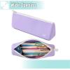 imageMr Pen Silicone Pencil Case Pouch Pastel Lavender Aesthetic Triangular Design Multipurpose Aesthetic Pencil Case Small Silicone Makeup Bag