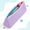 imageMr Pen Silicone Pencil Case Pouch Pastel Lavender Aesthetic Triangular Design Multipurpose Aesthetic Pencil Case Small Silicone Makeup Bag