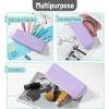 imageMr Pen Silicone Pencil Case Pouch Pastel Lavender Aesthetic Triangular Design Multipurpose Aesthetic Pencil Case Small Silicone Makeup Bag