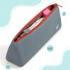 imageMr Pen Silicone Pencil Case Pouch Slate Blue Aesthetic Triangular Design Multipurpose Aesthetic Pencil Case Small Silicone Makeup Bag