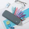 imageMr Pen Silicone Pencil Case Pouch Slate Blue Aesthetic Triangular Design Multipurpose Aesthetic Pencil Case Small Silicone Makeup Bag