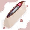imageMr Pen Silicone Pencil Case Pouch Warm Beige Aesthetic Triangular Design Multipurpose Aesthetic Pencil Case Small Silicone Makeup Bag