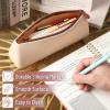 imageMr Pen Silicone Pencil Case Pouch Warm Beige Aesthetic Triangular Design Multipurpose Aesthetic Pencil Case Small Silicone Makeup Bag