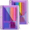 imageMr Pen Transparent Pencil Pouches 2 Pack for 3 Ring Binder Cases With Zipper Bags
