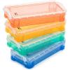 imageMr Pen Clear Pencil Boxes 12 Pack 79quotx45quotx24quot SnapTight Lid Plastic Pencil Box OrganizerOrange  Yellow  Green  Blue