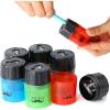 imageMr Pen Handheld Manual Pencil Sharpener with 2 Sharpening Holes and ScrewOn Lid Pack of 6Green  Yellow  Blue  Pink  Black  Red