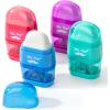 imageMr Pen Pencil Sharpener ampamp Eraser 4 Pack Colorful 2 Sharpening Holes Manual Handheld Small Pencil SharpenerRed  Purple  Blue  Green