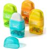imageMr Pen Pencil Sharpener ampamp Eraser 4 Pack Colorful 2 Sharpening Holes Manual Handheld Small Pencil SharpenerYellow  Orange  Blue  Green