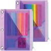 imageMr Pen Transparent Pencil Pouches 2 Pack for 3 Ring Binder Cases With Zipper Bags