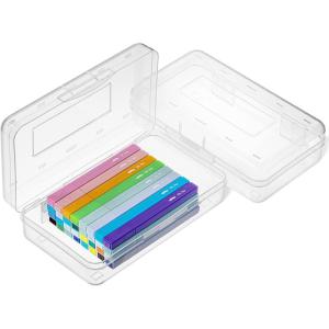 imageMr Pen Clear Pencil Boxes 12 Pack 79quotx45quotx24quot SnapTight Lid Plastic Pencil Box OrganizerClear