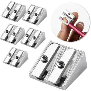 imageMr Pen Handheld Metal Pencil Sharpener with 2 Holes Pack of 12 Silver Colored Pencil Sharpener Pencil Sharpeners Handheld Pencil Sharpener Manual Pencil Sharpener Hand Held Pencil SharpenerSteel