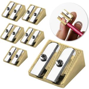 imageMr Pen Handheld Metal Pencil Sharpener with 2 Holes Pack of 12 Silver Colored Pencil Sharpener Pencil Sharpeners Handheld Pencil Sharpener Manual Pencil Sharpener Hand Held Pencil SharpenerGold