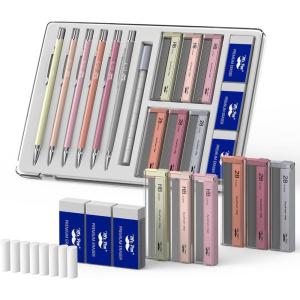 imageMr Pen Mechanical Pencil Set with Lead and Erasers Refills 6 Pack Boho Theme 05mm ampamp 07 mm Cute Aesthetic Pastel Led Pencils 07mm