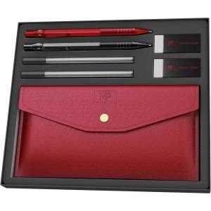 imageMr Pen Metal Mechanical Pencil Set 7 pcs 05mm Metal Mechanical Pencil Red Faux Leather Pencil Case 05mm Lead Refill