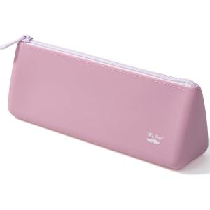 imageMr Pen Silicone Pencil Case Pouch Dusty Pink Aesthetic Triangular Design Multipurpose Aesthetic Pencil Case Small Silicone Makeup Bag