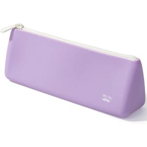 imageMr Pen Silicone Pencil Case Pouch Pastel Lavender Aesthetic Triangular Design Multipurpose Aesthetic Pencil Case Small Silicone Makeup Bag