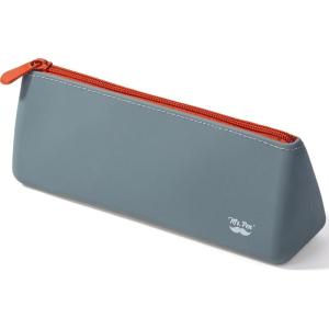 imageMr Pen Silicone Pencil Case Pouch Slate Blue Aesthetic Triangular Design Multipurpose Aesthetic Pencil Case Small Silicone Makeup Bag