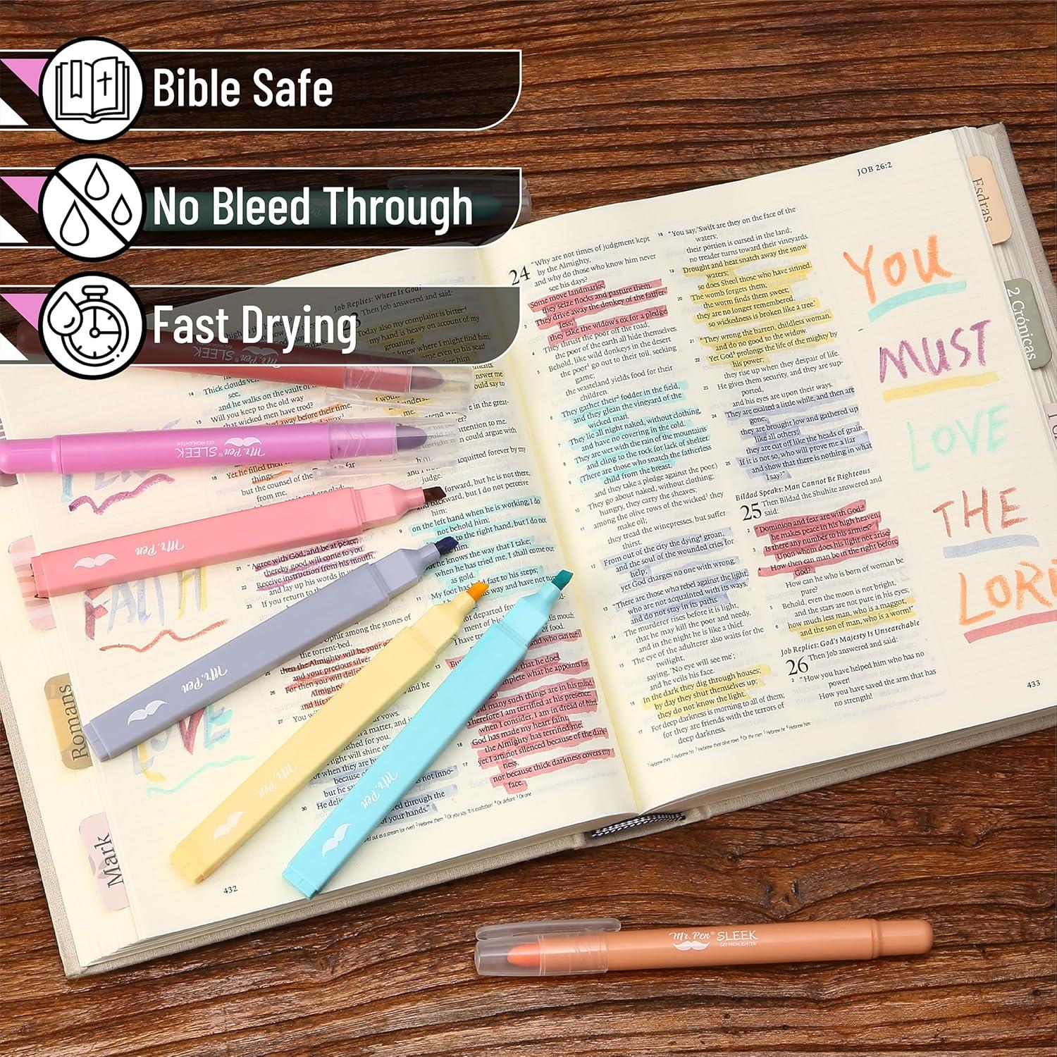 imageMr Pen Aesthetic Highlighters and Gel Highlighters 8 Pack Assorted Color Bible Highlighter No Bleed No Bleed Highlighter for Bibles