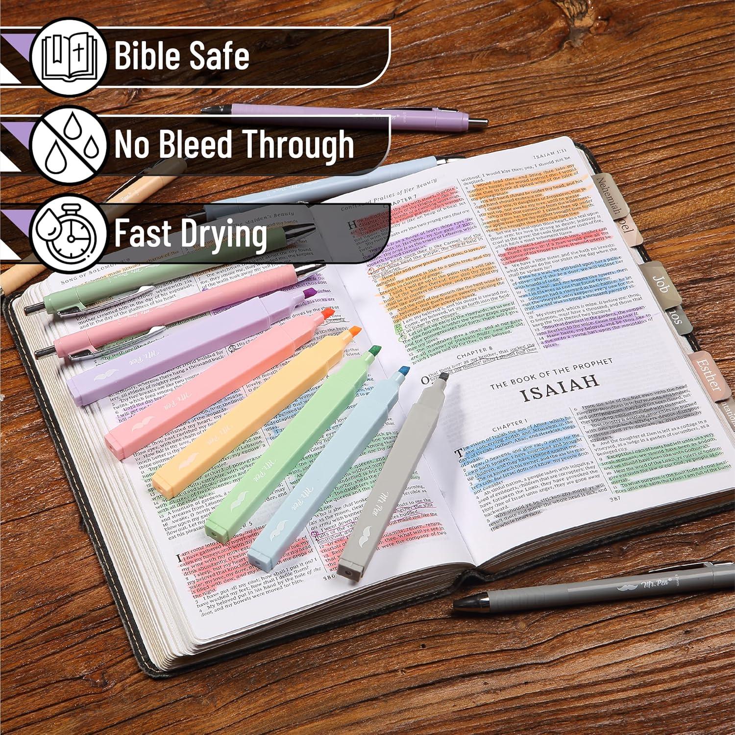 imageMr Pen Aesthetic Highlighters and Pens 12 Pack Assorted Colors Bible Highlighters Colorful Ink Bible Pens Cute Highlighters Pens Highlighters