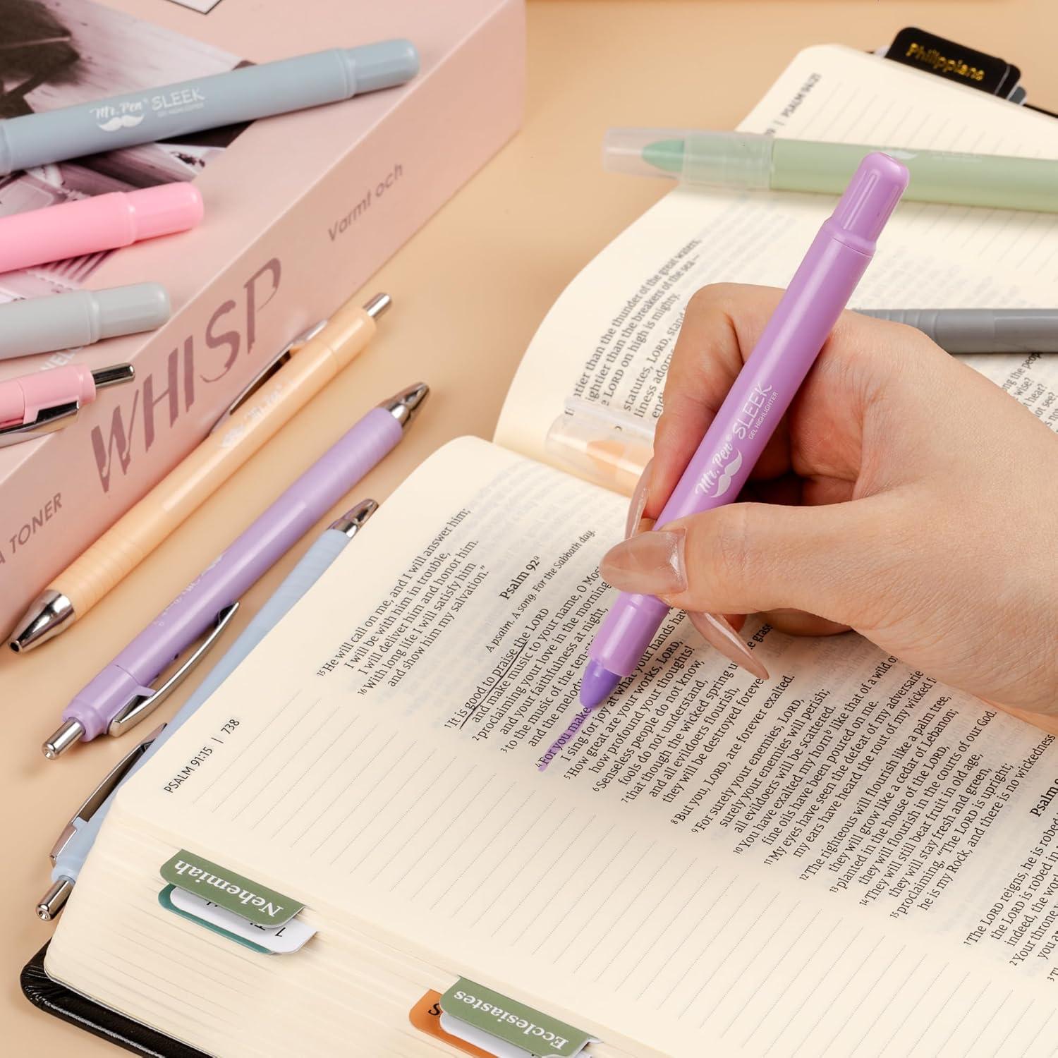 imageMr Pen Aesthetic Highlighters and Pens No Bleed 12 Pack Assorted Colors Bible Highlighters No Bleed Black Ink Bible Pens No Bleed Highlighters for Bibles Bible Pens No Bleed ThroughGel Highlighters and Colored Pens