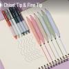 imageMr Pen Dual Tip Aesthetic Highlighters and Gel Pens 12 Pack Assorted Colors No Bleed Black Ink Cute Pens for Bibles